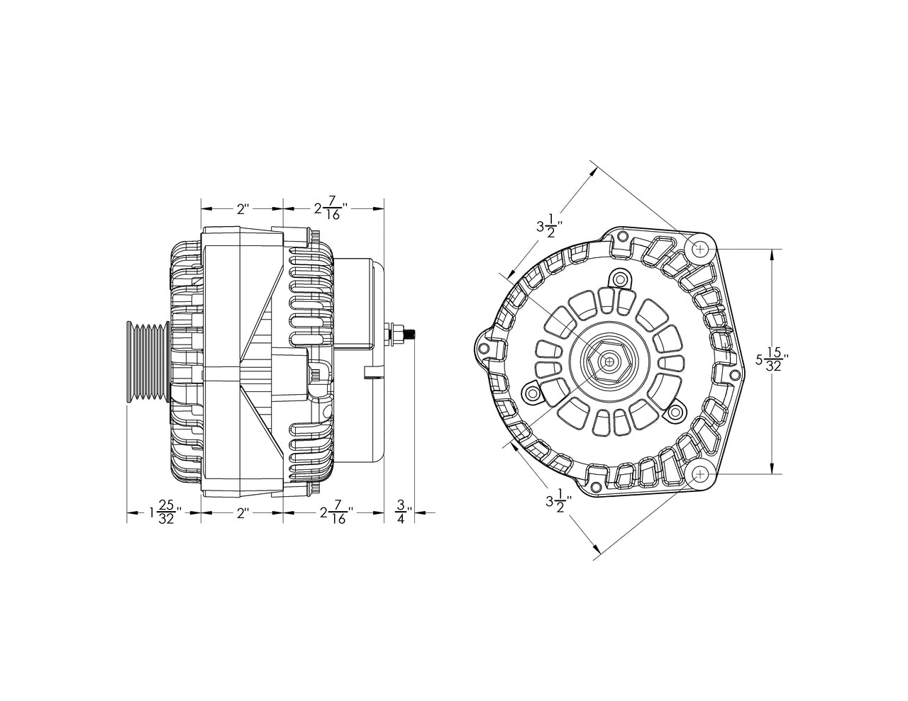 G Series 240 amp alternator for GM truck w/ 2 pin plug