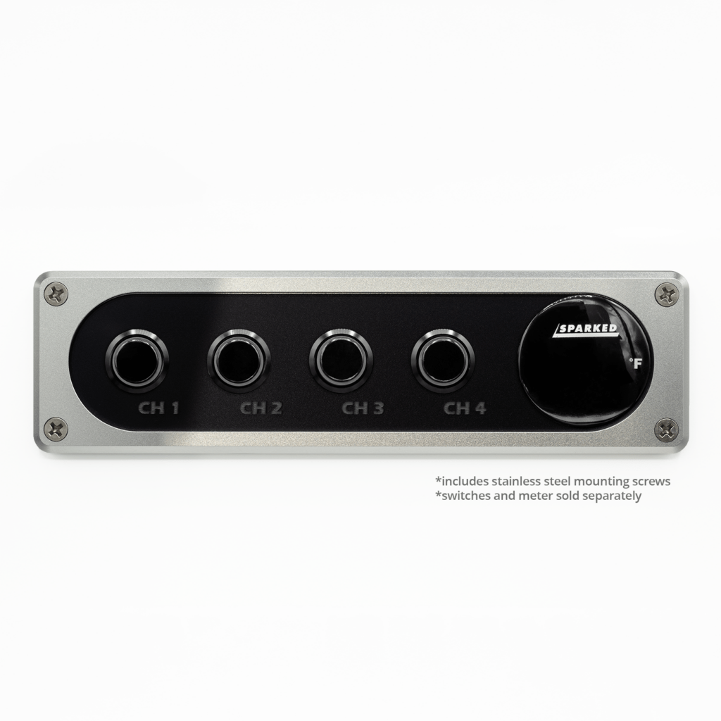 Silver Single DIN Aluminum Switch and Voltmeter Panel
