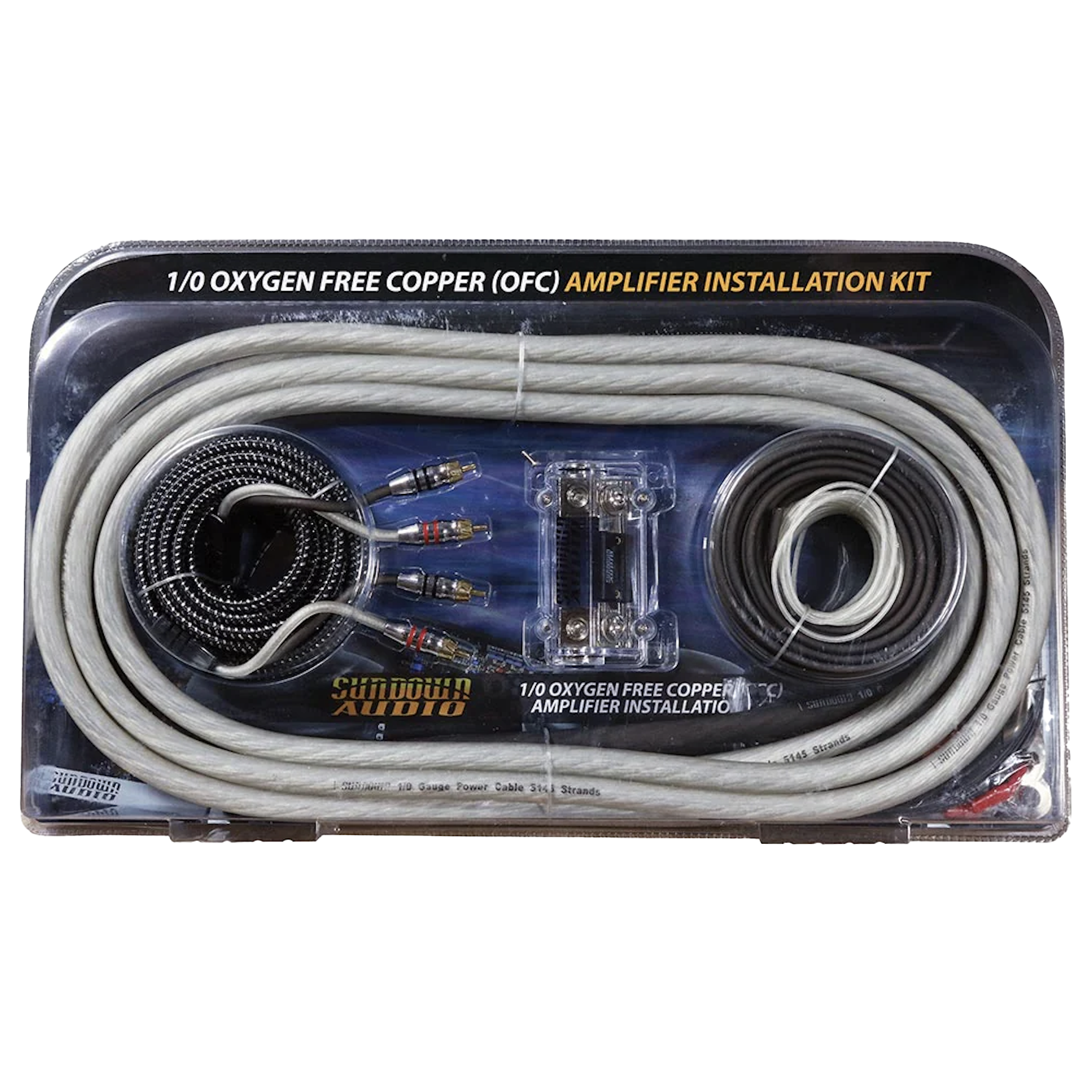 1/0 Gauge AWG Silver/Black OFC Amplifier Wire Kit