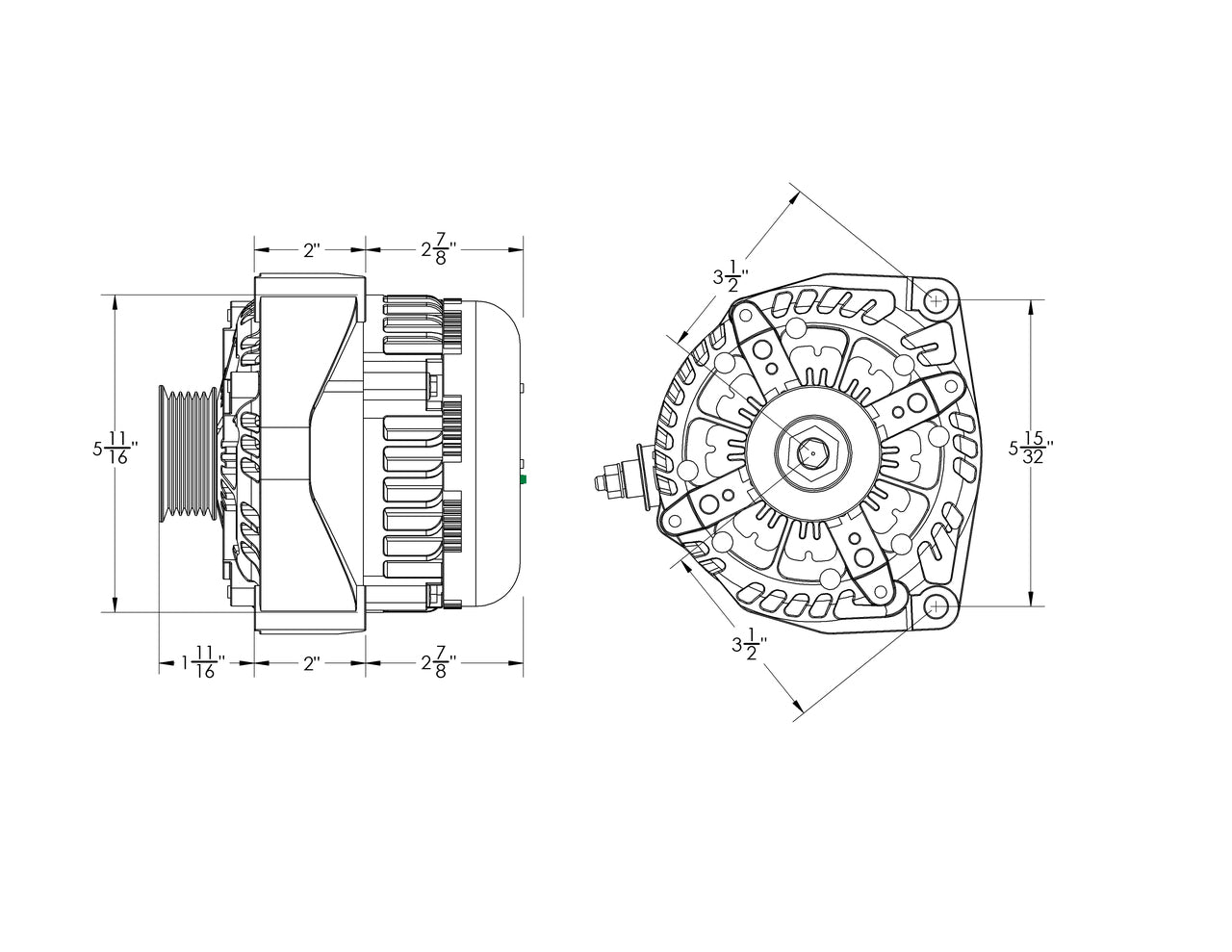 High output 370 Amp Red Billet  Alternator for 14-18 GM Silverado Sierra Suburban Tahoe Escalade