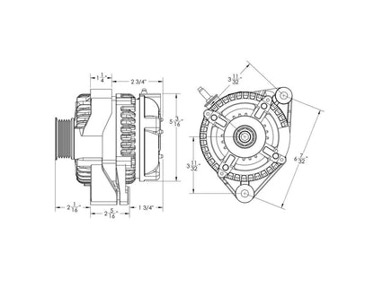 240 amp high output alternator for Toyota Supra 2JZ 1JZ - BLACK | 13546240B | in 1993 - 1998 | Brand Mechman