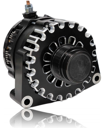 250 Amp Billet Racing Alternator for C7 Corvette - Black Anodized | B11794250B | in 2014-2019 | Brand Mechman