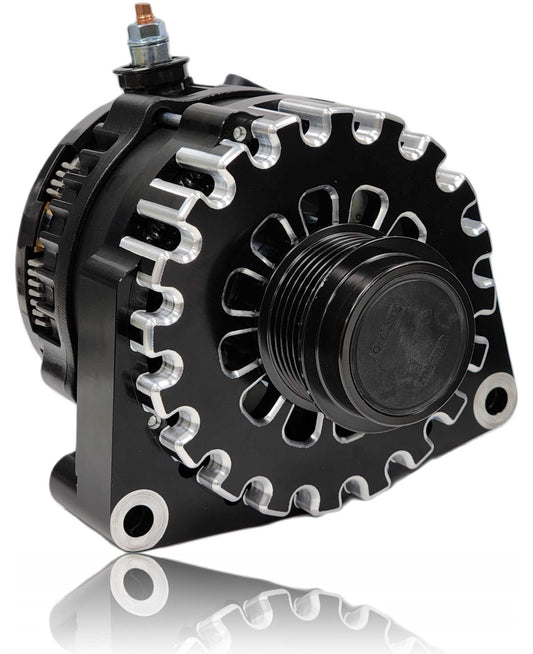 250 Amp Billet Racing Alternator for C7 Corvette - Black Anodized | B11794250B | in 2014-2019 | Brand Mechman