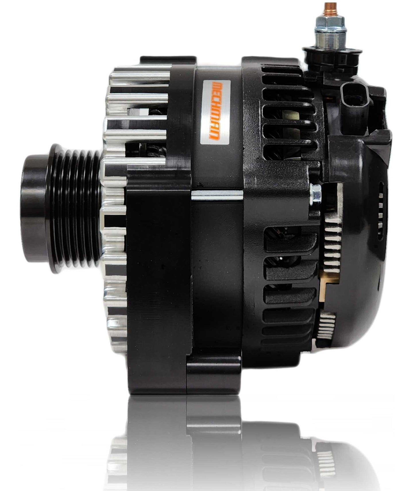 250 Amp Billet Racing Alternator for C7 Corvette - Black Anodized | B11794250B | in 2014-2019 | Brand Mechman