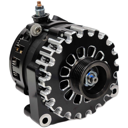250 Amp Black Billet High Output Alternator for GM 2 pin WITH RVC Bypass | B14019250B | in 2005 - 2009 | Brand Mechman