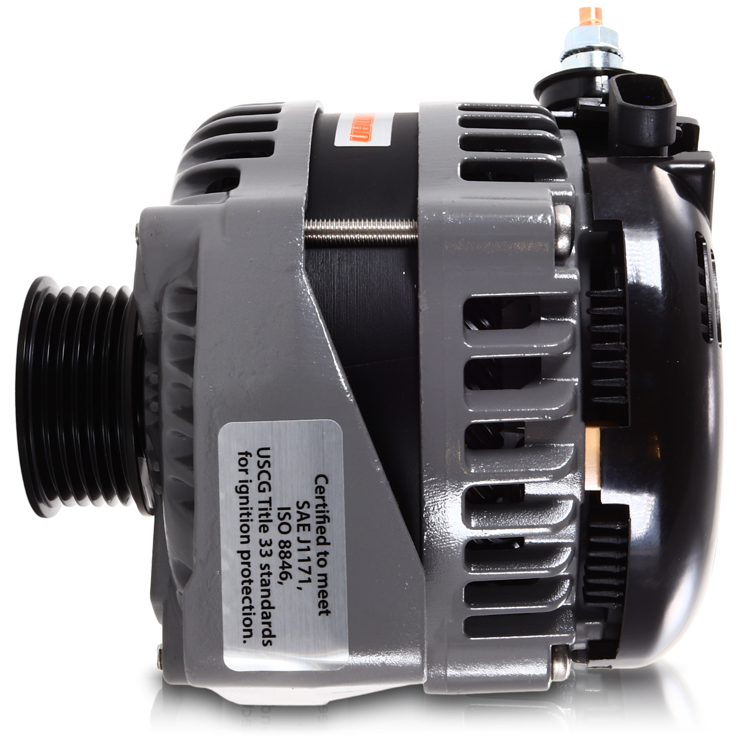 250 amp Large Case H.O. Marine alternator for late model GM LS engines | M8206250 | in Marine Applications | Brand Mechman