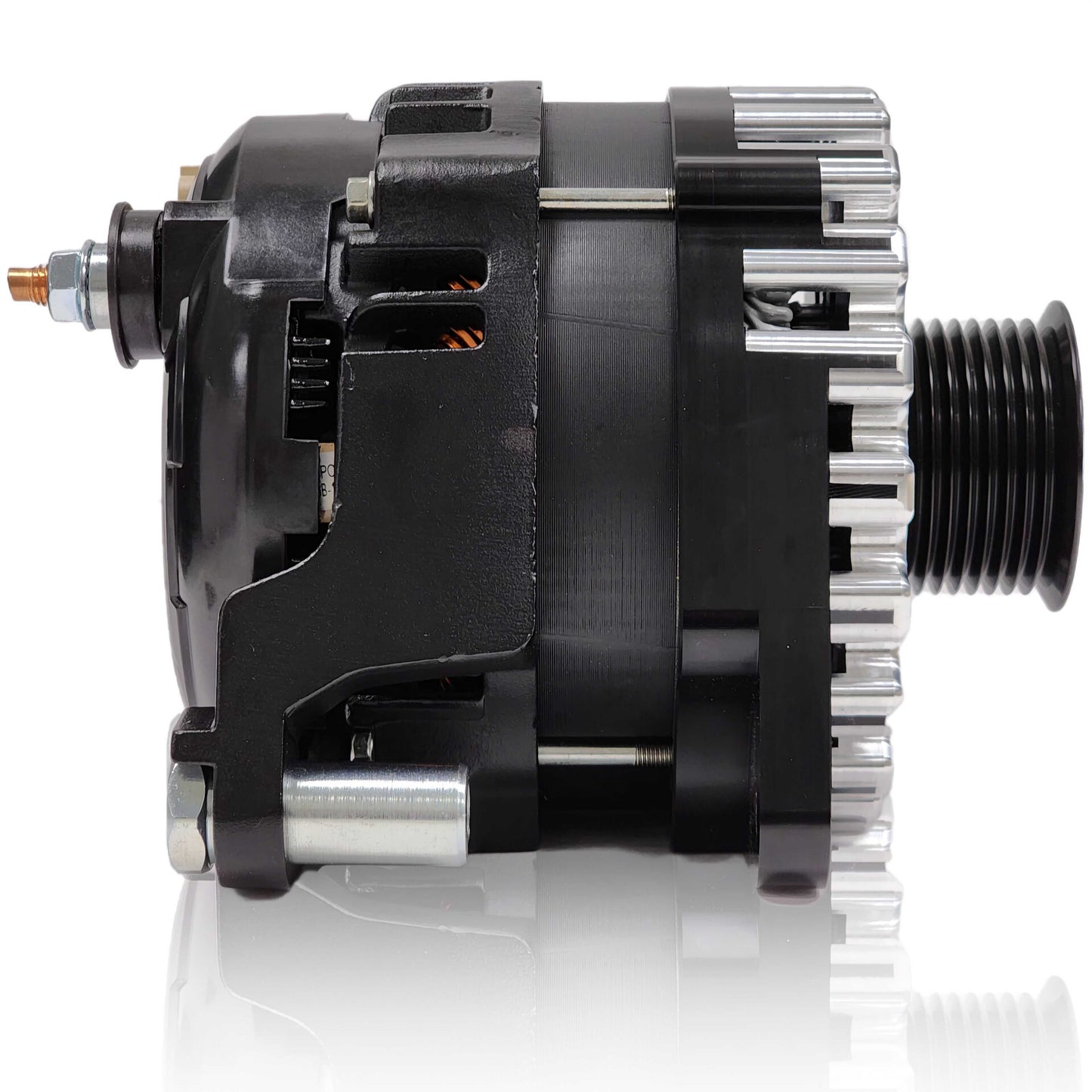 370-amp Billet Elite Series Large Case alternator for early 5.9L Cummins - 1 Wire Turn On | B13302370B-1 | in 12v Cummins | Brand Mechman