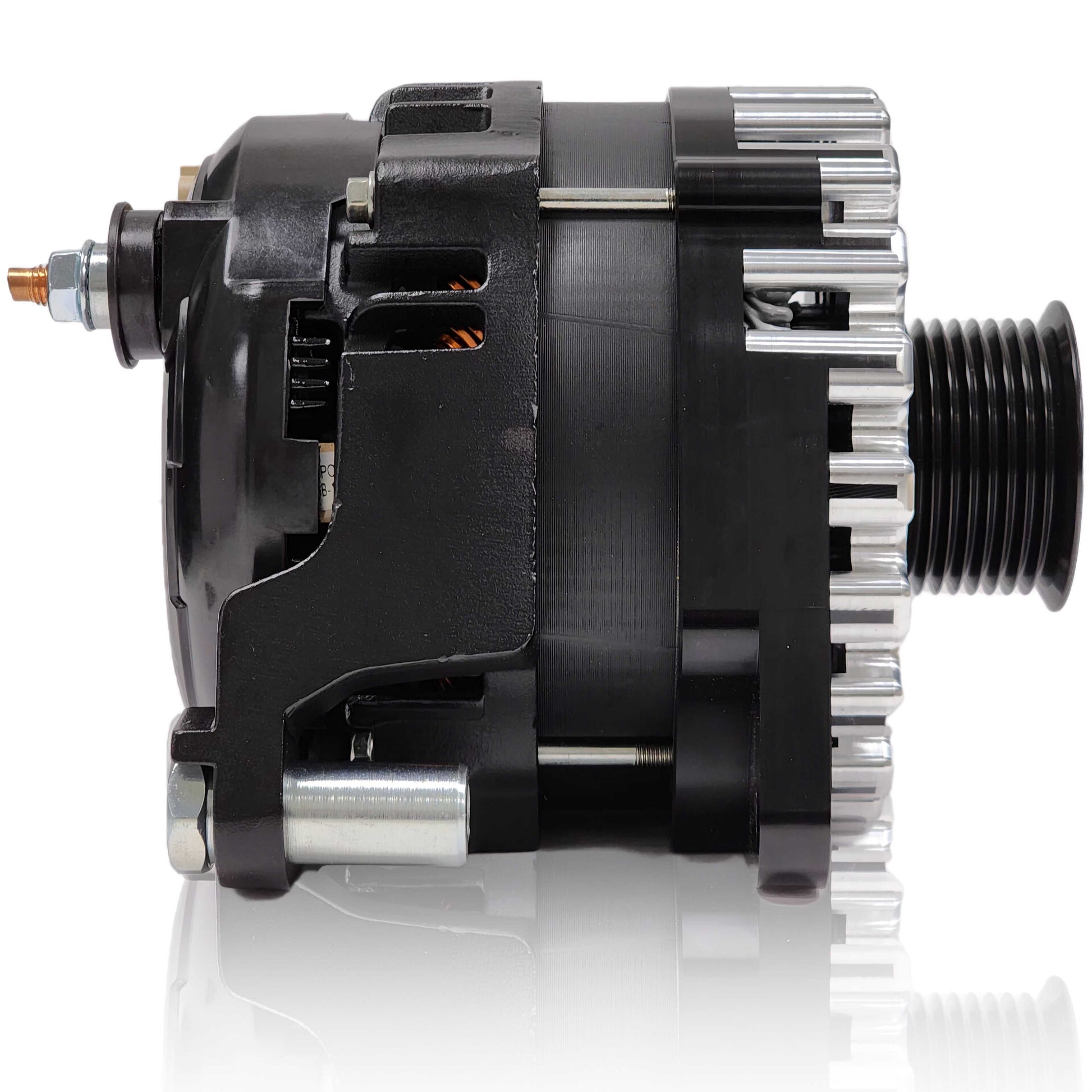 370-amp Billet Elite Series Large Case alternator for early 5.9L Cummins - 1 Wire Turn On | B13302370B-1 | in 12v Cummins | Brand Mechman