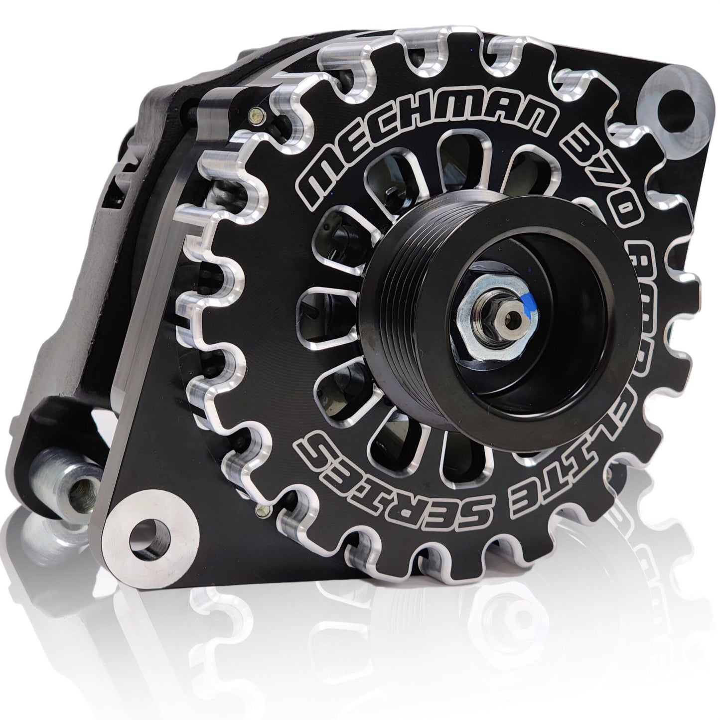 370-amp Billet Elite Series Large Case alternator for early 5.9L Cummins | B13302370B | in 1988 - 2002 | Brand Mechman