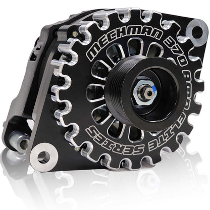 370-amp Billet Elite Series Large Case alternator for early 5.9L Cummins | B13302370B | in 1988 - 2002 | Brand Mechman