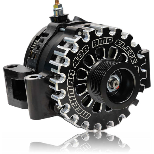 400 Amp Billet Elite series alternator for early Powerstroke Ford | B7768400B | in 1997-1998 | Brand Mechman
