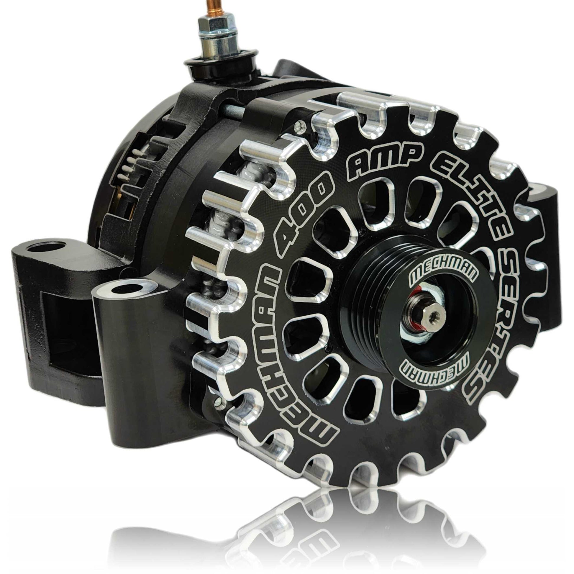 400 amp Billet Elite series T mount alternator for Ford | B7750400B | in 1993 - 1996 | Brand Mechman