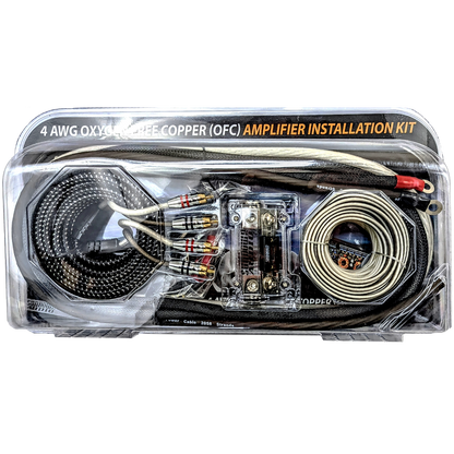 4 Gauge AWG Silver/Black OFC Amplifier Wire Kit