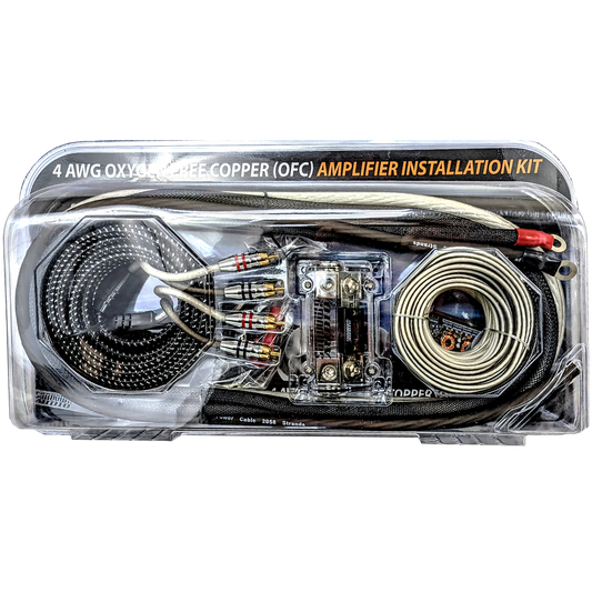 4 Gauge AWG Silver/Black OFC Amplifier Wire Kit