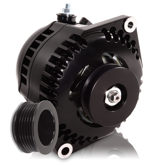 170 amp racing alternator for 1963-1985 GM -  BLACK (includes 2 pulleys)