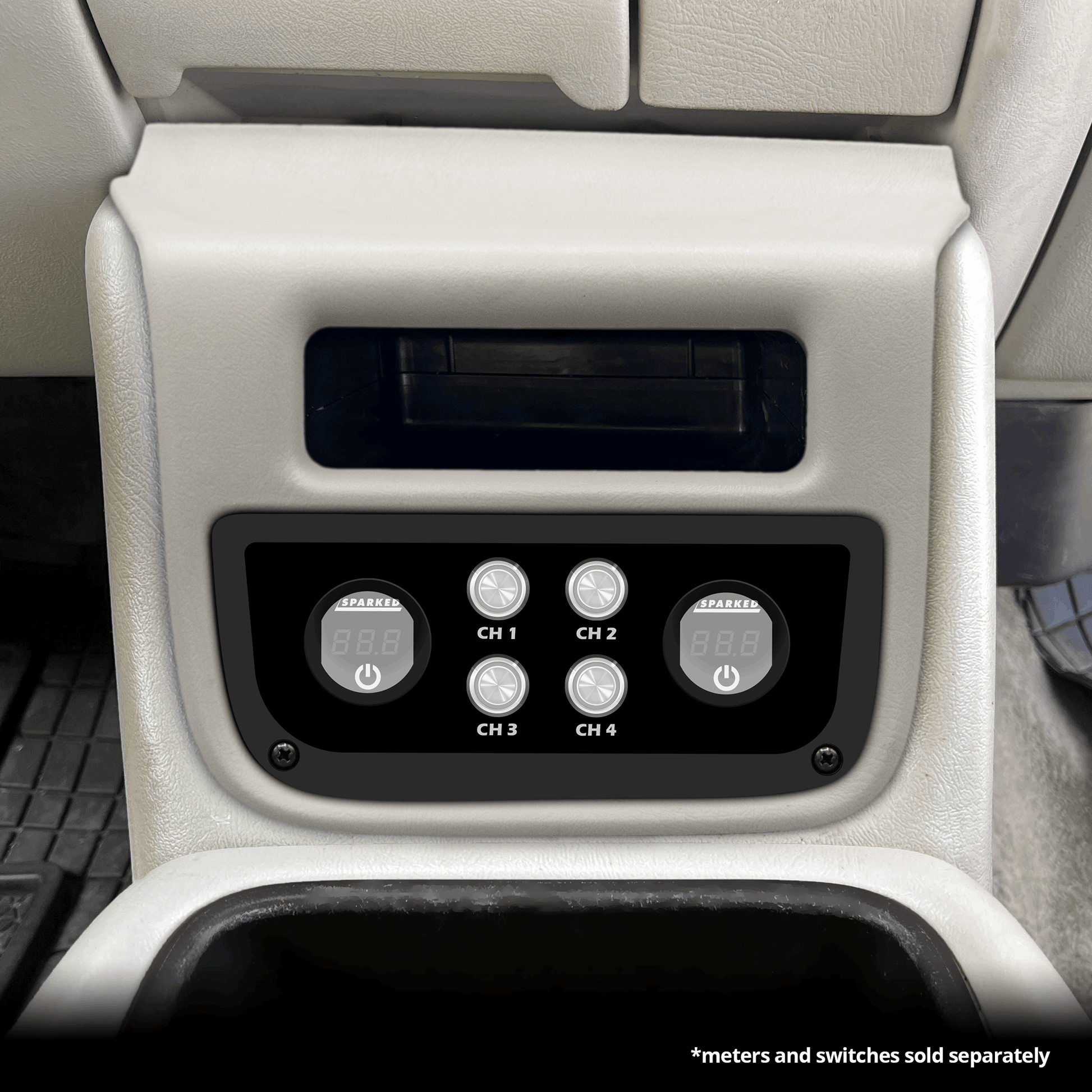 99-02 GM Full-Size Truck Center Console Switch Panel - 2 Sparked Meters