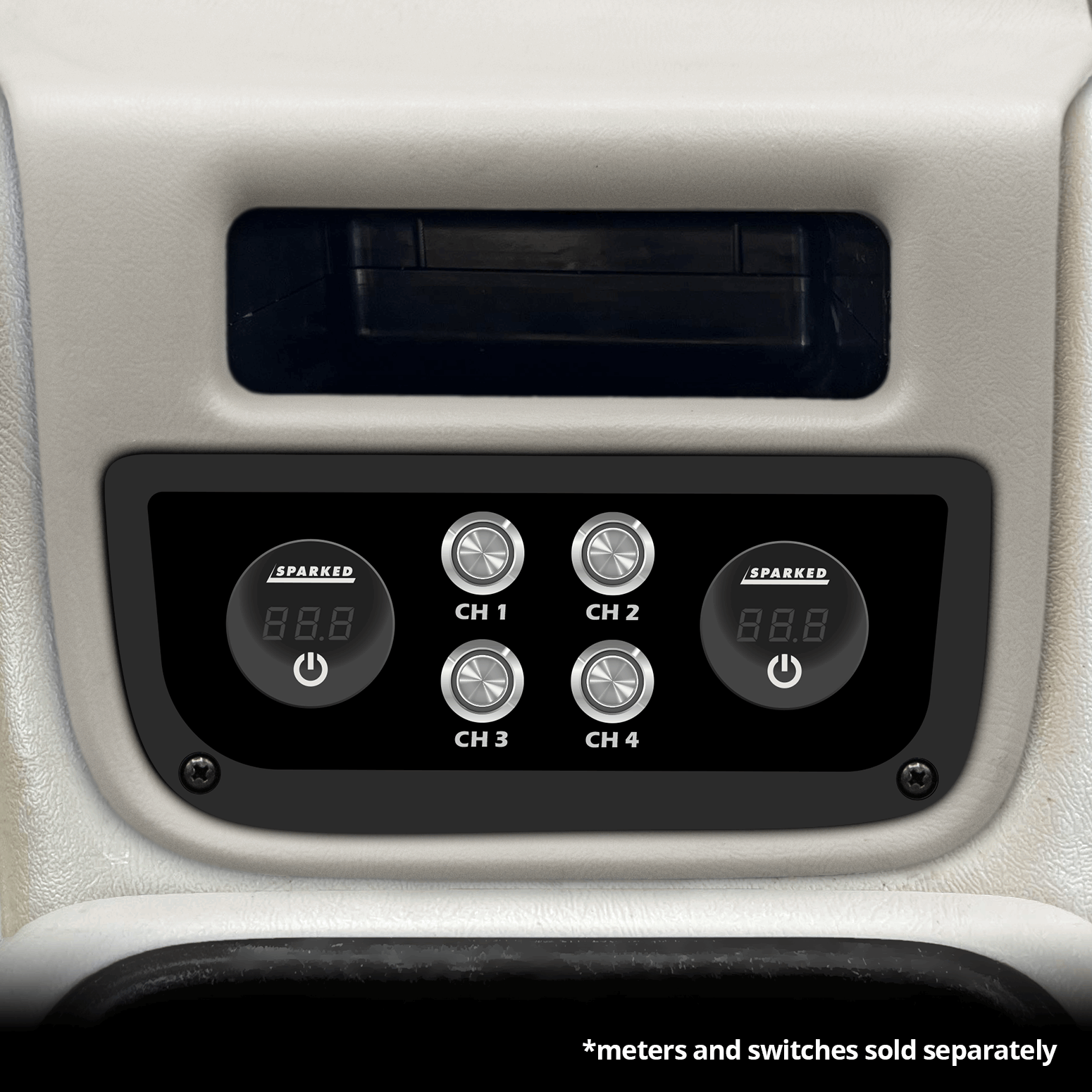 99-02 GM Full-Size Truck Center Console Switch Panel - 2 Sparked Meters