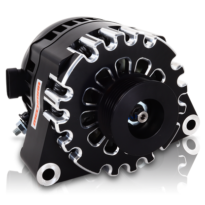 S Series Billet 170 AMP Racing Alternator For C6 Corvette - Black Anodized