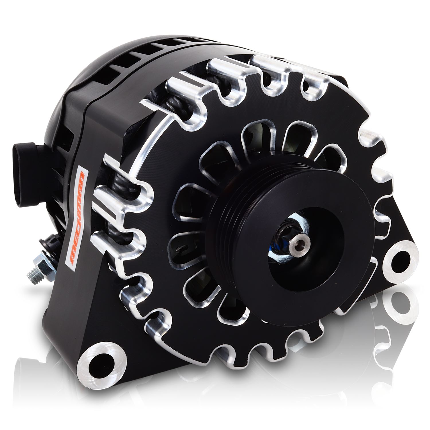 S Series Billet 240 AMP Racing Alternator For C6 Corvette - Black Anodized