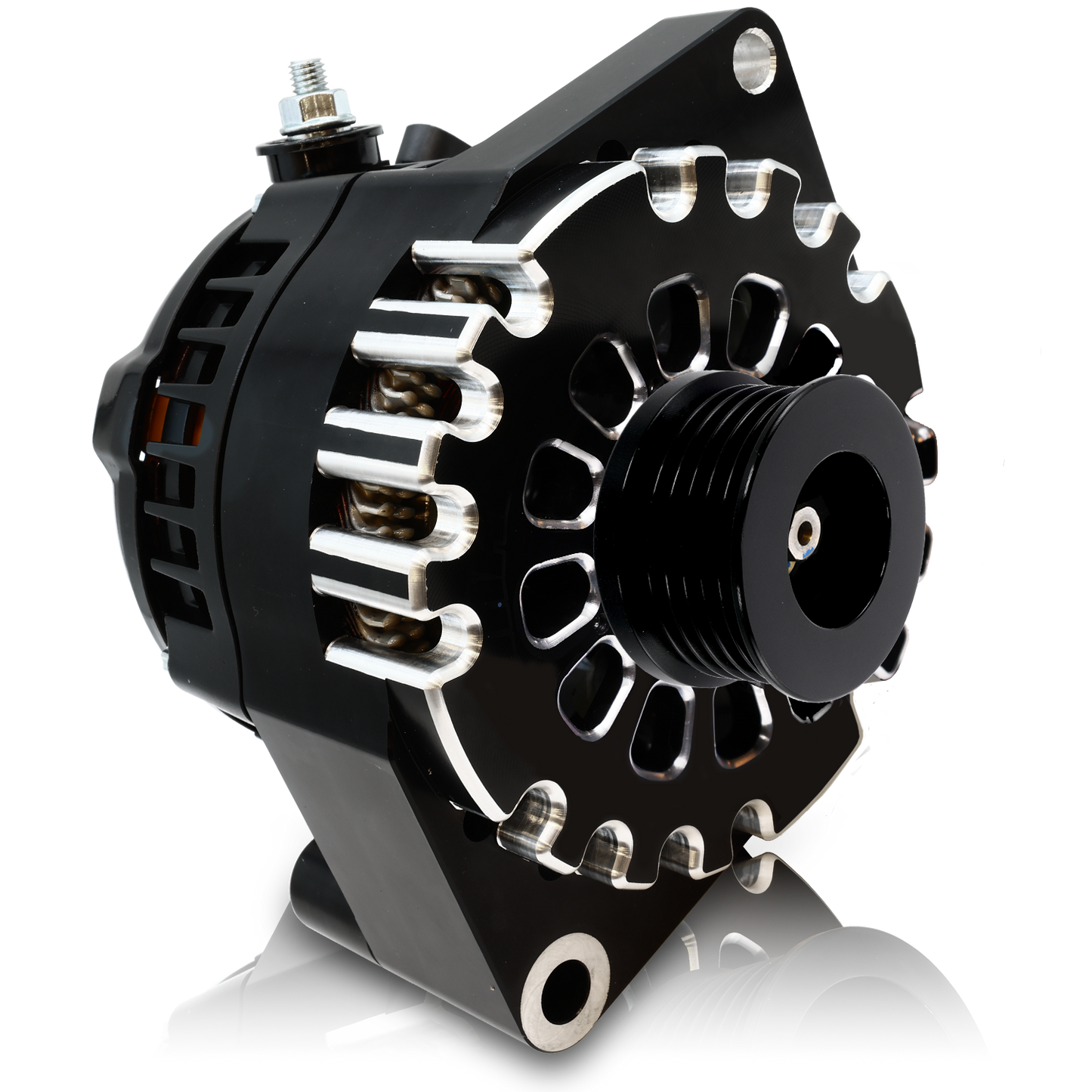 S Series Billet 170A racing alt - 6/12 Ford 6S - Black