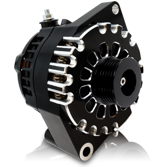 S Series Billet 170A racing alt - 6/12 Ford 6S - Black