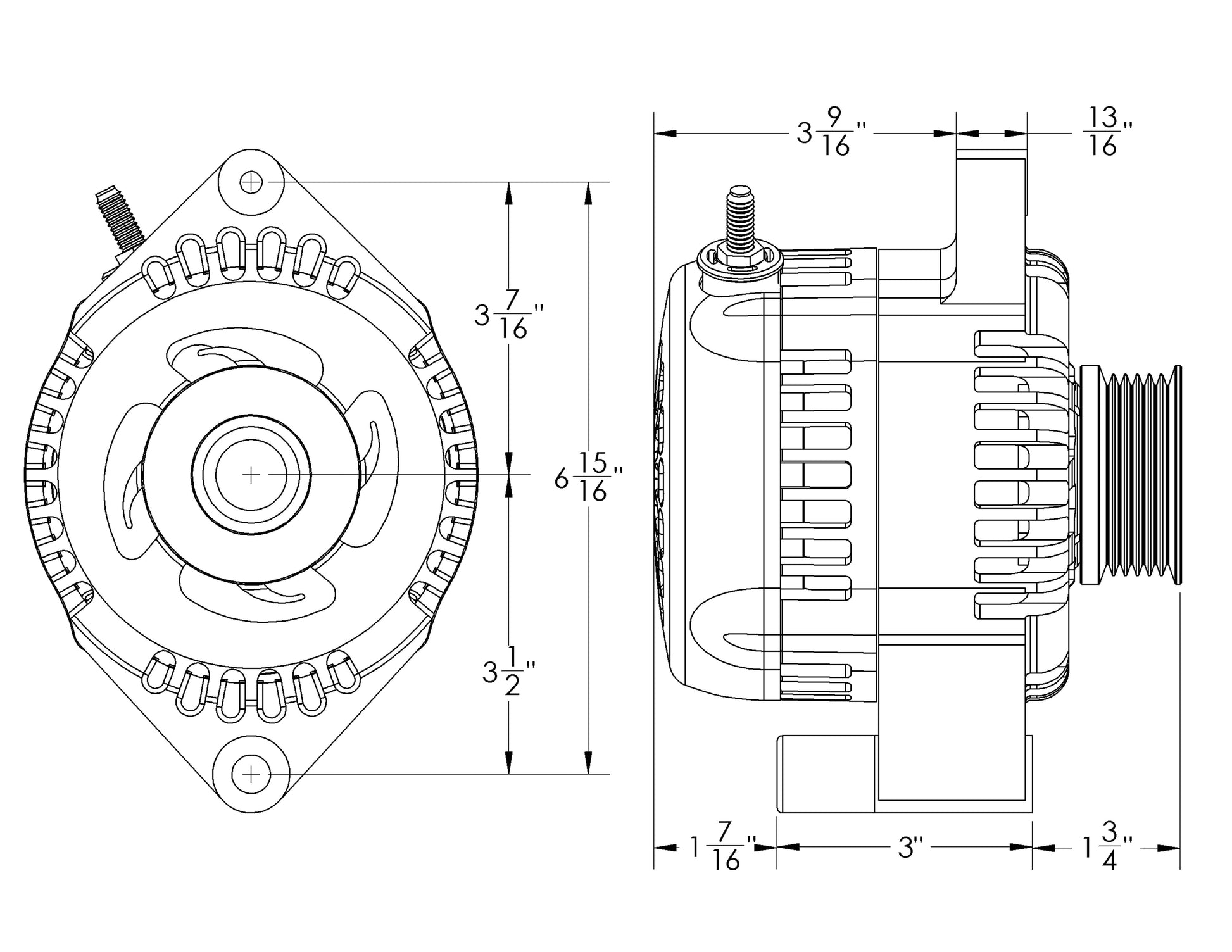 S Series Billet 240A racing alt - 6/12 Ford 6S  - Polish