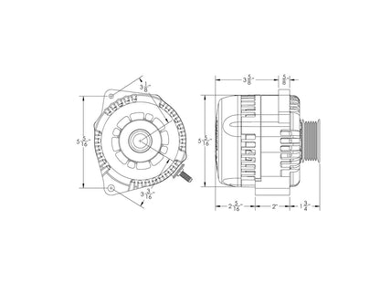 240 Amp 6 Phase 88-95 GM Truck High Output Alternator Polished Finish