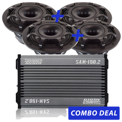 4 BPS-6.5" Powersports Speakers & 1 SAM-150.2 Combo Deal