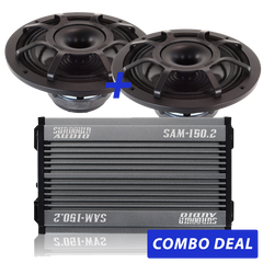 2 BPS-8" Powersports Speakers & 1 SAM-150.2 Combo Deal