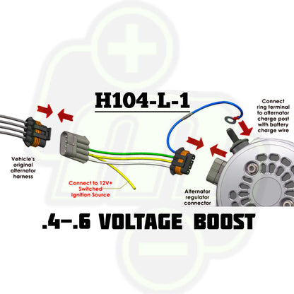 H104-L-1 Voltage boost harness for 1996-2004 GM trucks with HALF a volt increase for Lithium batteries | H104-L-1 | in Plugs and Harnesses | Brand Mechman