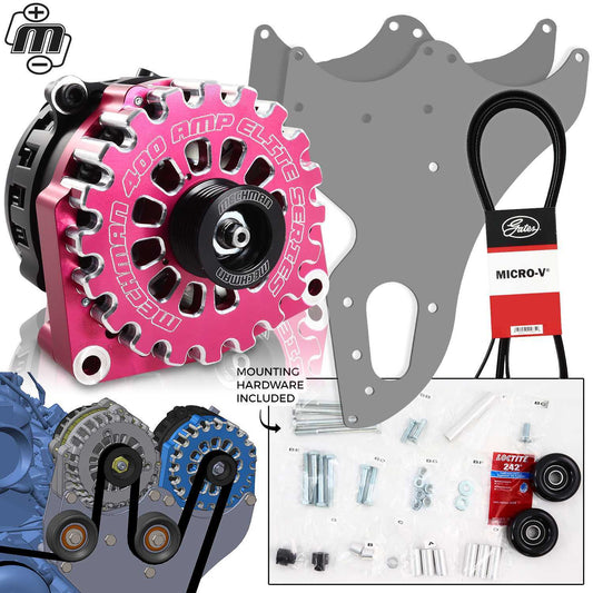 Mechman 400 Amp Pink Dual Alternator Kit for 1999 - 2013 GM Trucks | D202PI | in Dual Alternator Kits | Brand Mechman