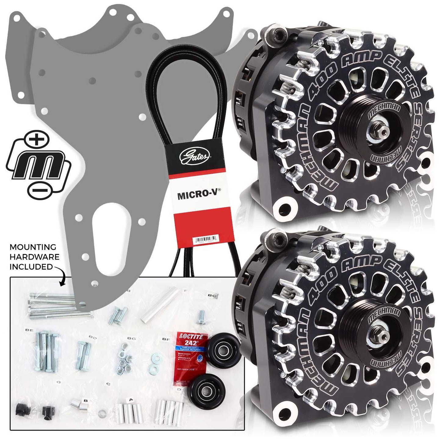 Mechman 800 Amp Black Dual Alternator Kit for 2005 - 2013 GM Trucks | D205 | in Dual Alternator Kits | Brand Mechman