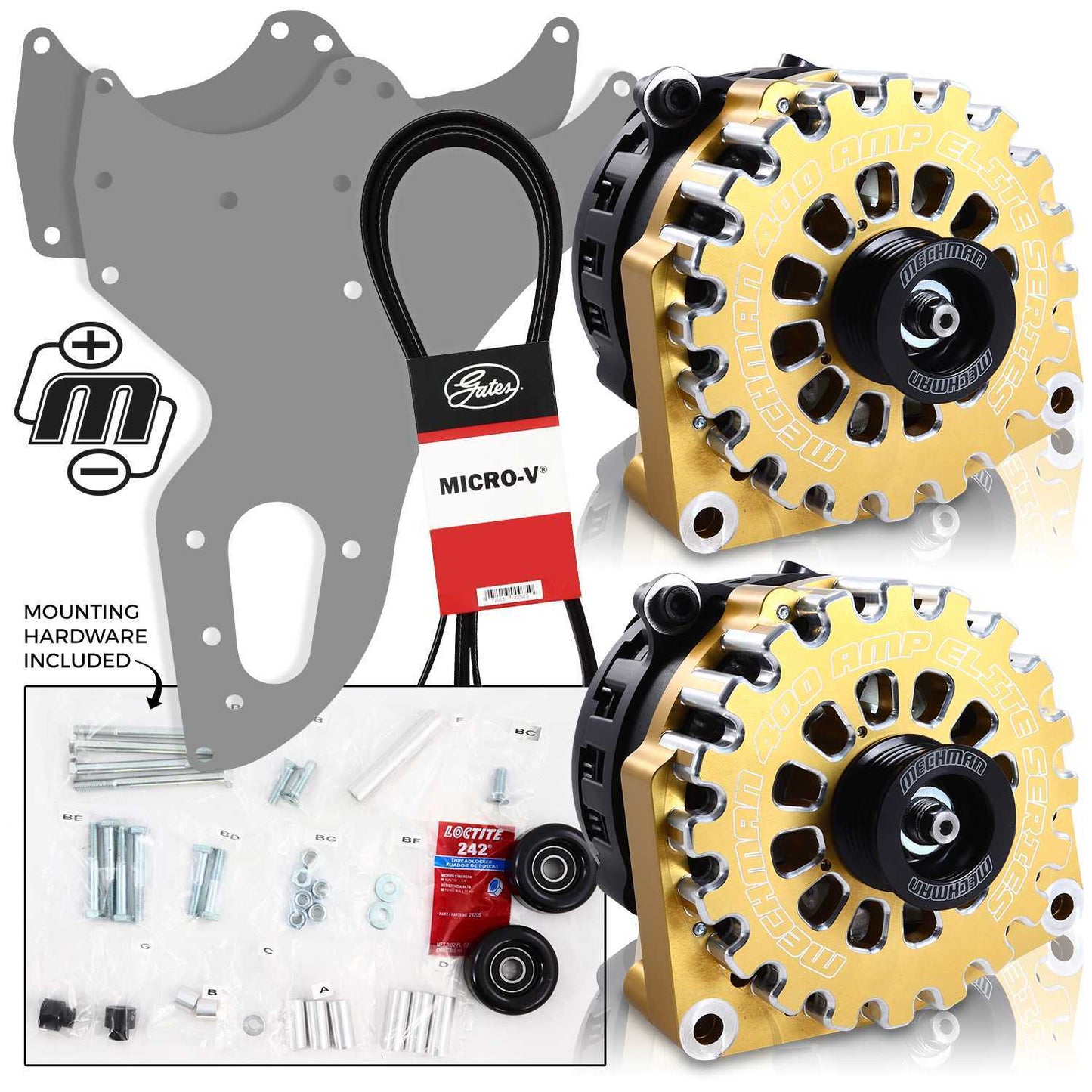 Mechman 800 Amp Gold Blue Dual Alternator Kit for 2005 - 2013 GM Trucks | D205GO | in Dual Alternator Kits | Brand Mechman
