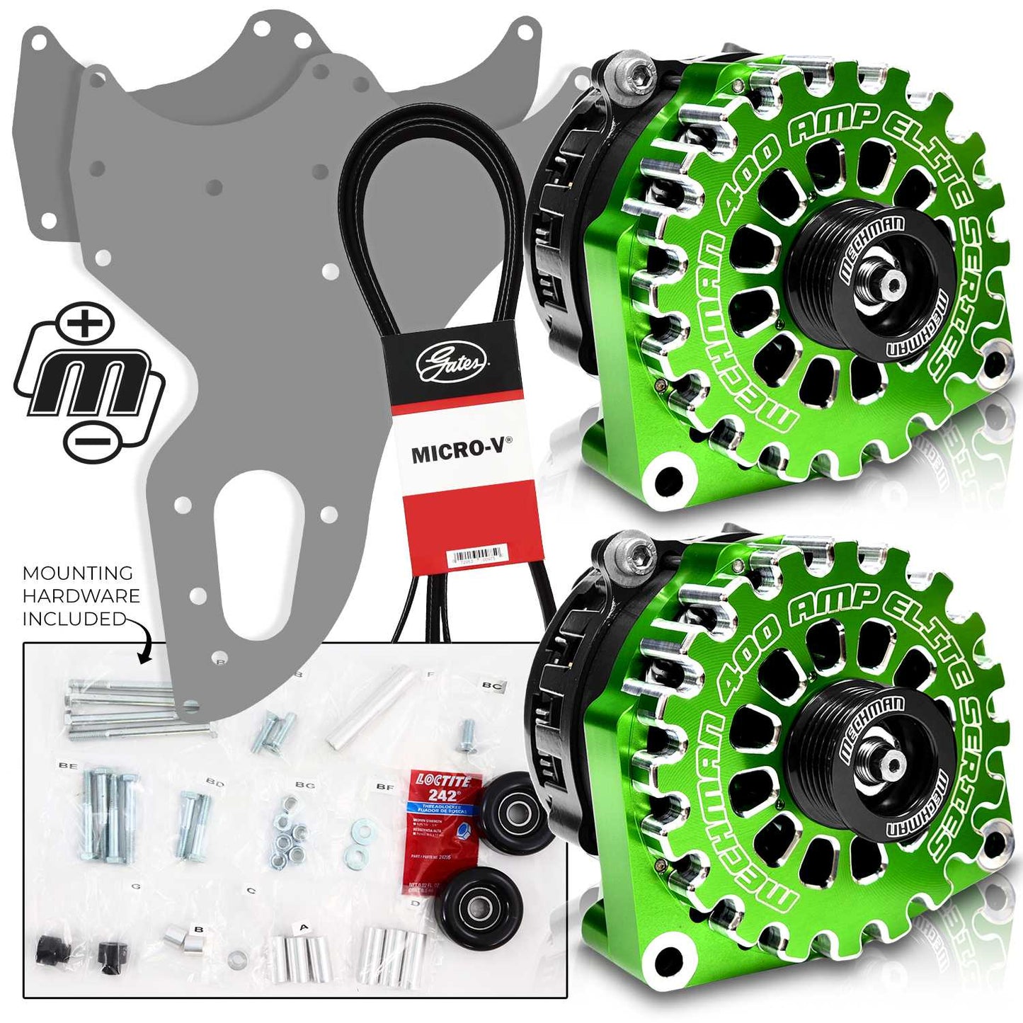 Mechman 800 Amp Green Dual Alternator Kit for 1999 - 2004 GM Trucks | D201GR | in Dual Alternator Kits | Brand Mechman