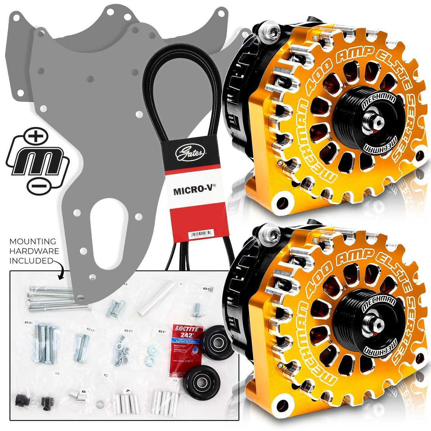Mechman 800 Amp Orange Dual Alternator Kit for 2005 - 2013 GM Trucks | D205OR | in Dual Alternator Kits | Brand Mechman