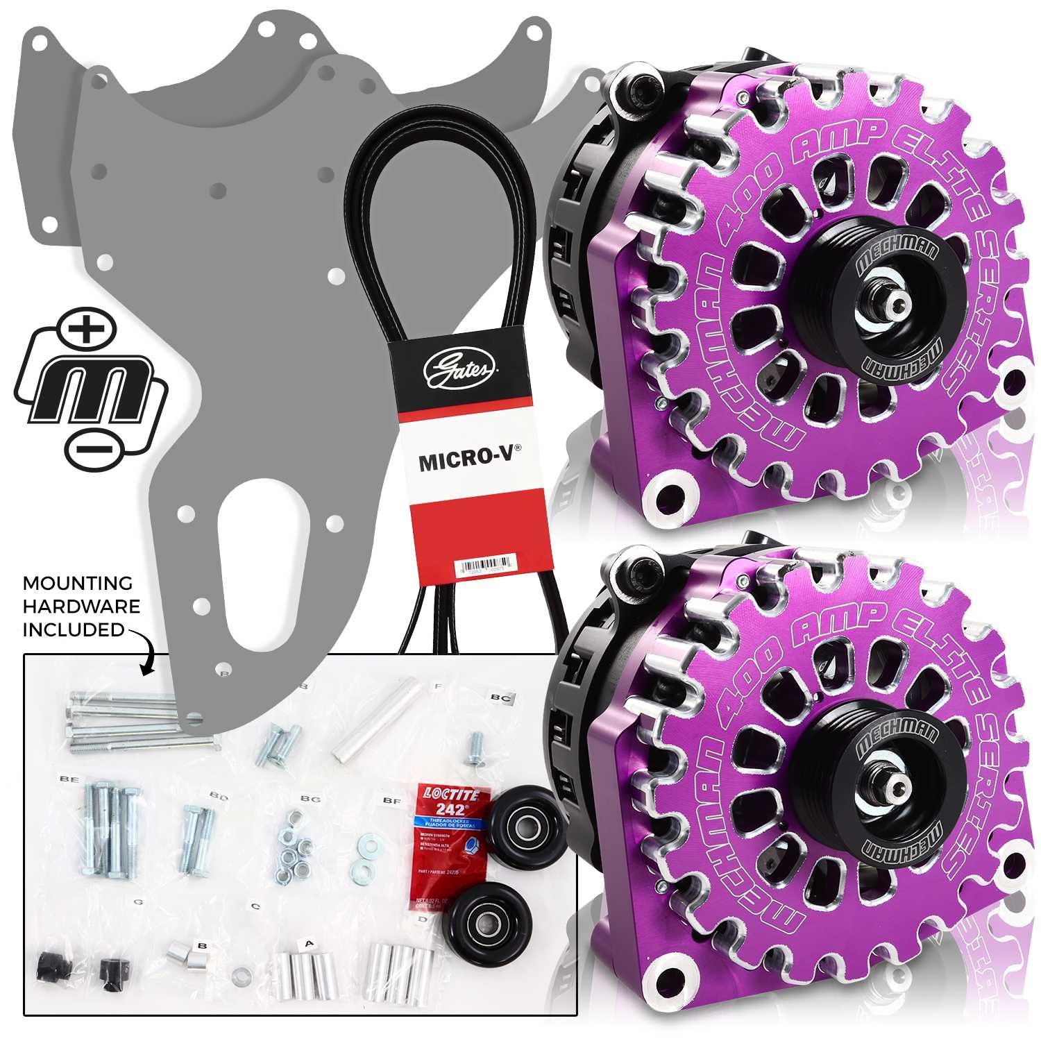 Mechman 800 Amp Purple Dual Alternator Kit for 1999 - 2004 GM Trucks | D201PU | in Dual Alternator Kits | Brand Mechman