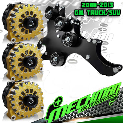 Triple Bracket late 99-13 GM Trucks w/4.8L, 5.3L, 6.0L & 6.2 | D300 | in 99-13 GM Trucks --- TRIPLE KIT ONLY --- | Brand Mechman