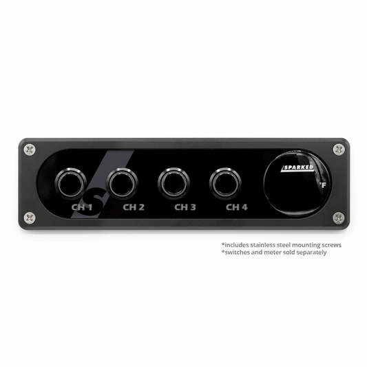 Black Single DIN Aluminum Switch and Voltmeter Panel