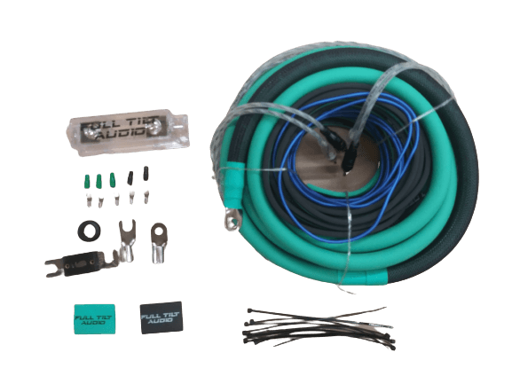 Full Tilt Audio 1/0 AWG OFC Amplifier Wire Kits - Lime Green/Black