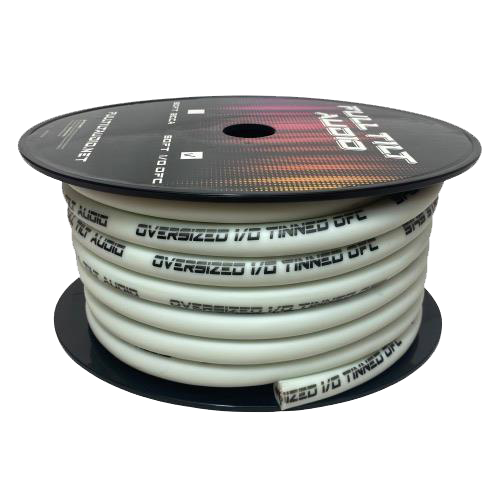 Full Tilt 50' 1/0 AWG OFC Power/Ground Cable - Clear