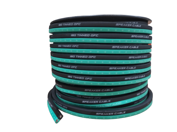 Full Tilt Audio 100' 12 AWG 100% OFC Speaker Wire - Teal/Black