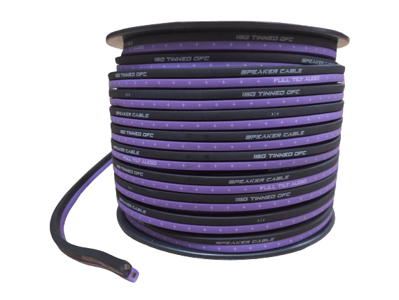 Full Tilt Audio 100' 16 AWG 100% OFC Speaker Wire - Blue/Black