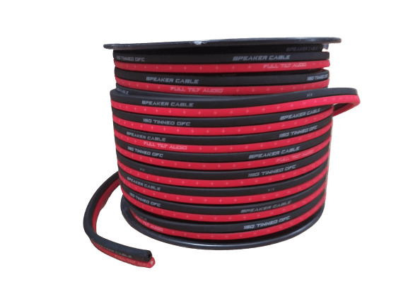 Full Tilt Audio 100' 16 AWG 100% OFC Speaker Wire - White/Black