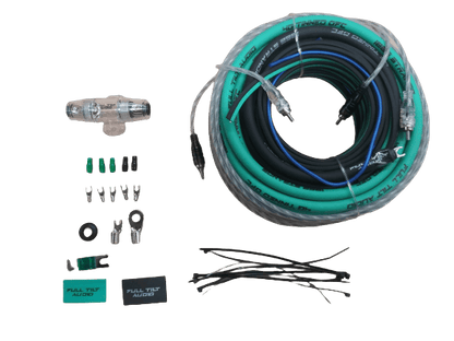 Full Tilt Audio 4 AWG OFC Amplifier Wire Kits - Teal/Black