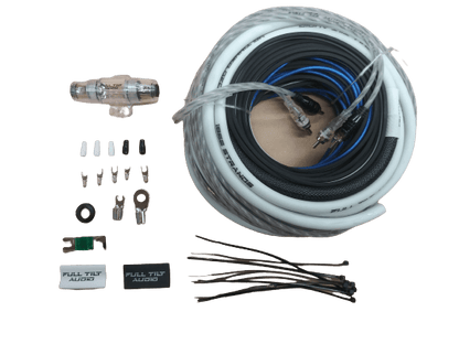 Full Tilt Audio 4 AWG OFC Amplifier Wire Kits - White/Black
