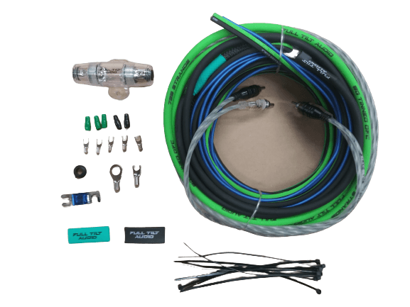 Full Tilt Audio 8 AWG OFC Amplifier Wire Kits - Teal/Black