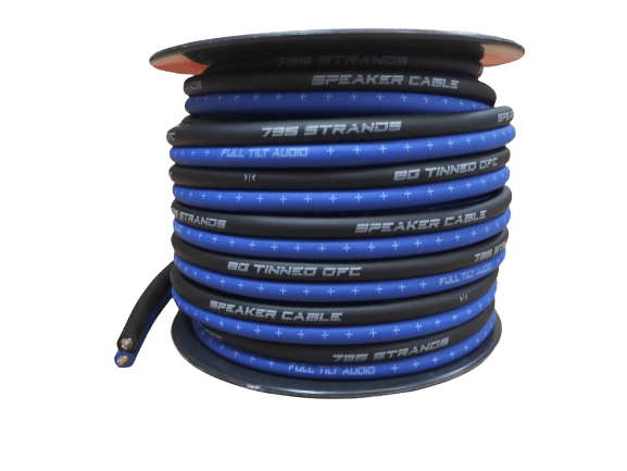 Full Tilt Audio 50' 8 AWG 100% OFC Speaker Wire - White/Black