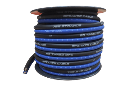 Full Tilt Audio 50' 8 AWG 100% OFC Speaker Wire - White/Black