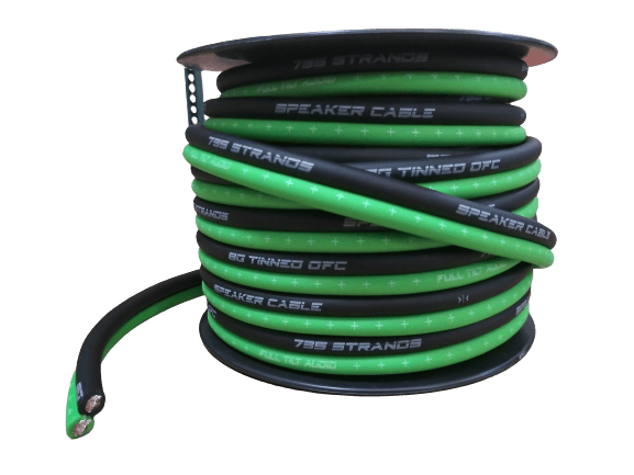 Full Tilt Audio 50' 8 AWG 100% OFC Speaker Wire - White/Black