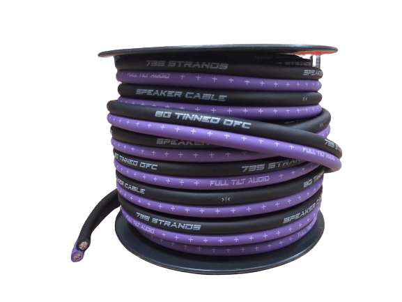 Full Tilt Audio 50' 8 AWG 100% OFC Speaker Wire - Purple/Black